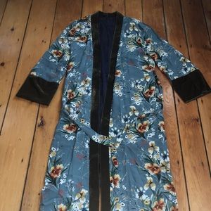 Zara kimono robe with velvet sleeves